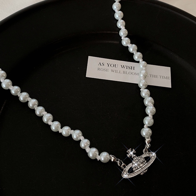 Saturn Vòng cổ Ngọc Trai Sang Trọng Phiên Bản Hàn Quốc niche Cao Cấp Cho Nữ Giới