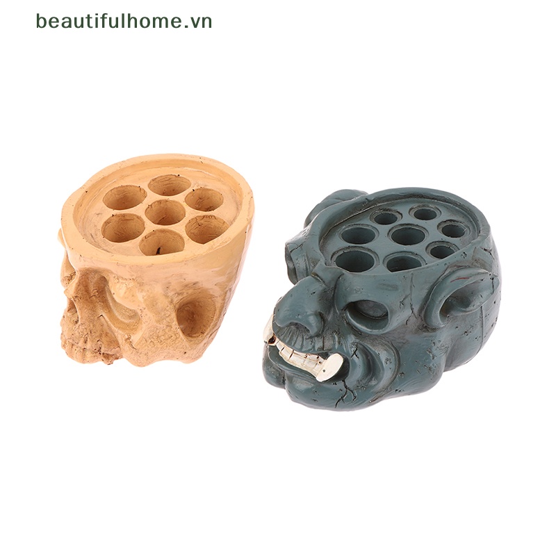 Giá Đỡ Cốc Mực Xăm 7 / 8 Lỗ Bằng Nhựa Cứng Hình Đầu Lâu Độc Đáo