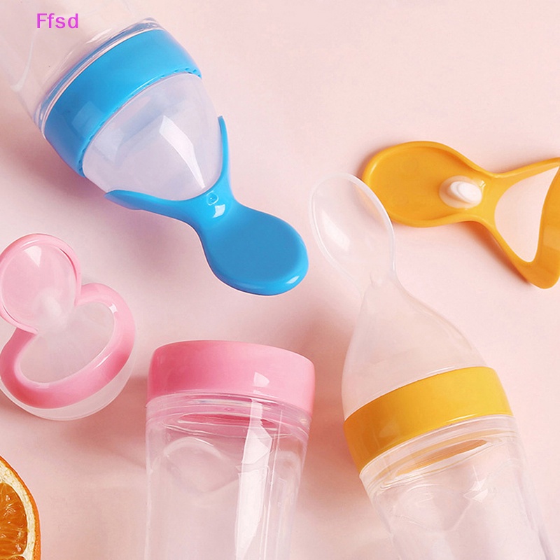{Ffsd} Bình Sữa Silicone Nhỏ Giọt Có Muỗng Cho Trẻ Em * Bán Chạy