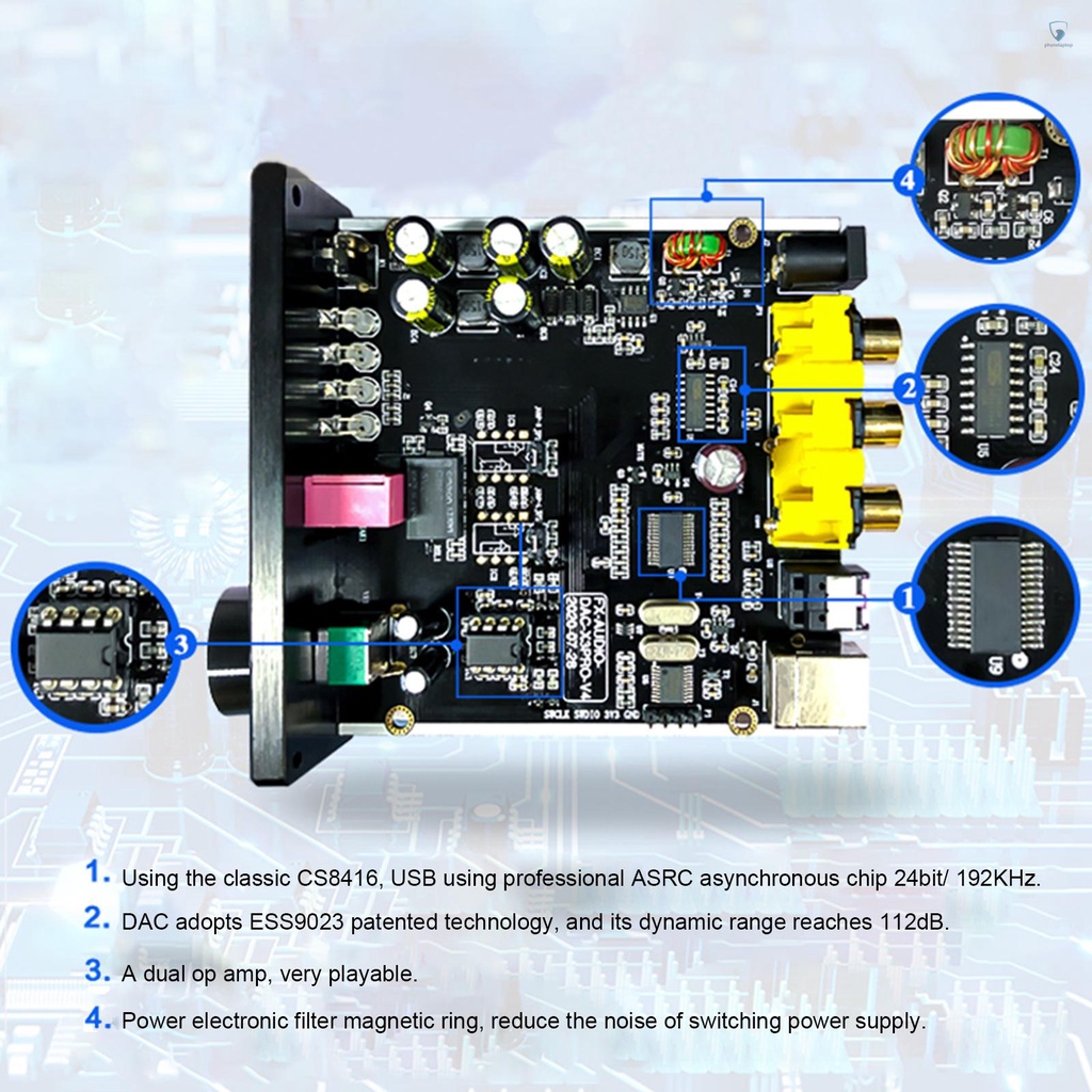 Bộ Khuếch Đại Âm Thanh Kỹ Thuật Số FX-Audio X3PRO DAC Cho Xe Hơi / PC-USB / Coaxial DC5V EU Màu Đen