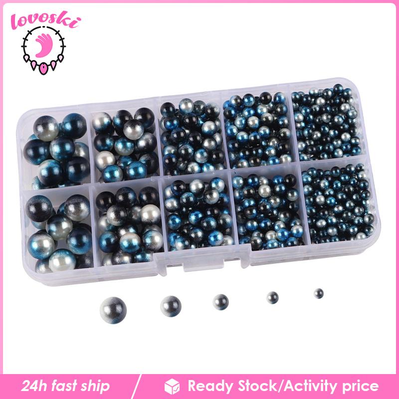 Chuỗi Hạt Ngọc Trai Nhân Tạo Màu Đen 4 / 5 / 6 / 8 / 10mm Làm Đồ Thủ Công