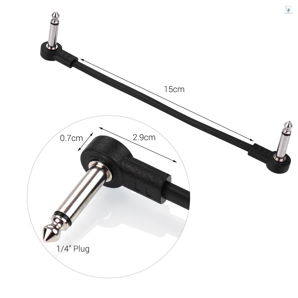 Bộ 4 Dây Cáp Phẳng Kết Nối Hiệu Ứng Bàn Đạp Hiệu Ứng Ggiant AC-8 Dài 6 Inch Với 1 / 4 Inch Cho Đàn Guitar