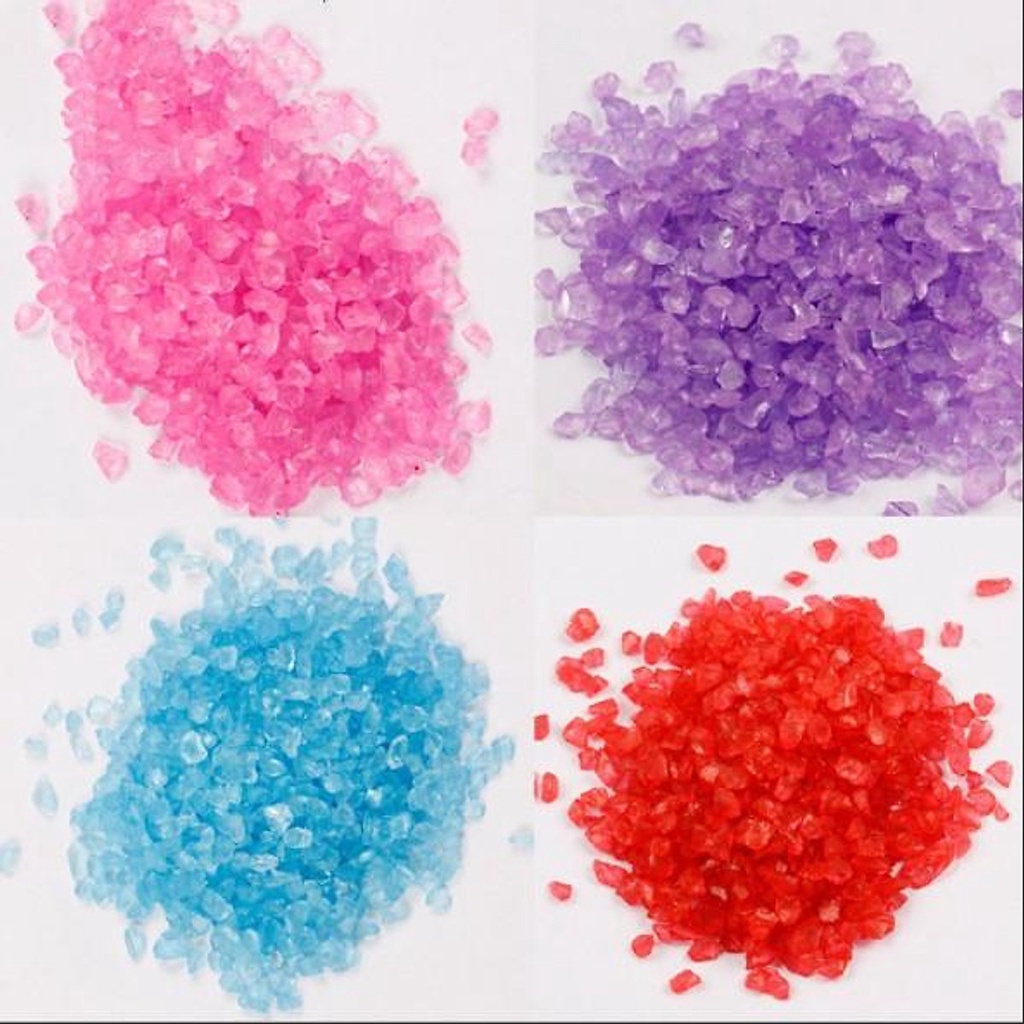 Mô Hình Tiểu Cảnh "Cát Thủy Tinh hạt lớn Túi 500gr Mini" Trang Trí Sen Đá, Sân Vườn/ Chậu Cây, DYI, Terrarium