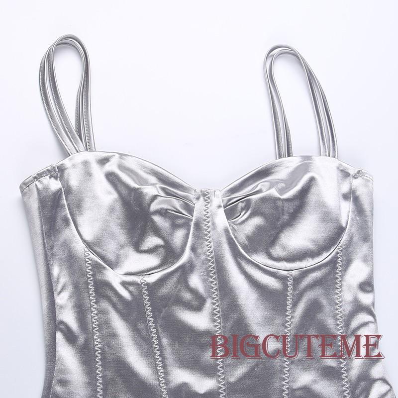 [] - Áo Hai Dây Hở Lưng Ôm Dáng Xếp Ly Màu Trơn Mùa Hè Cho Nữ