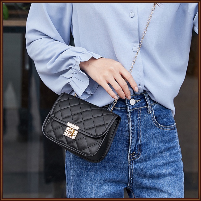 Túi Đeo Chéo Da Pu Dây Mắt Xích Mềm Thoải Mái Có Thể Điều Chỉnh Thời Trang Cho Nữ