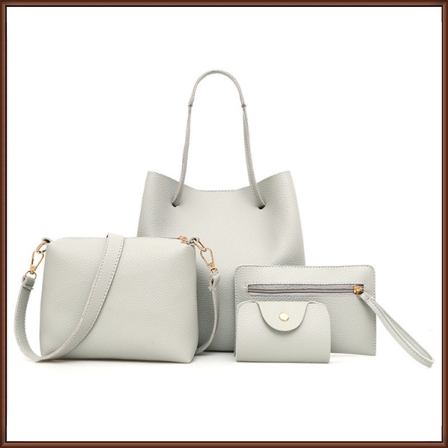 Set 4 Túi Xách + Ví Cầm Tay Thời Trang Cho Nữ