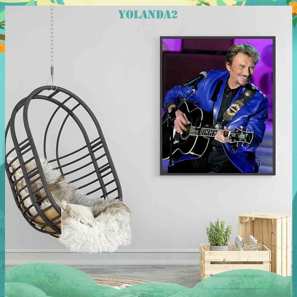 Tranh Đính Đá Kim Cương Toàn Bộ 5D DIY Hình Johnny Hallyday