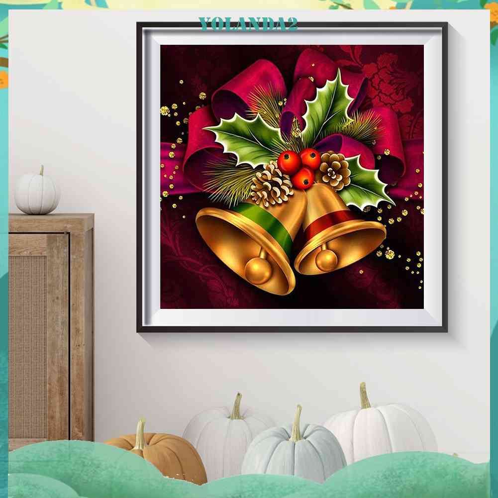 Bộ Tranh Đính Đá 5D Toàn Diện Họa Tiết Chuông Giáng Sinh Độc Đáo Trang Trí Nhà