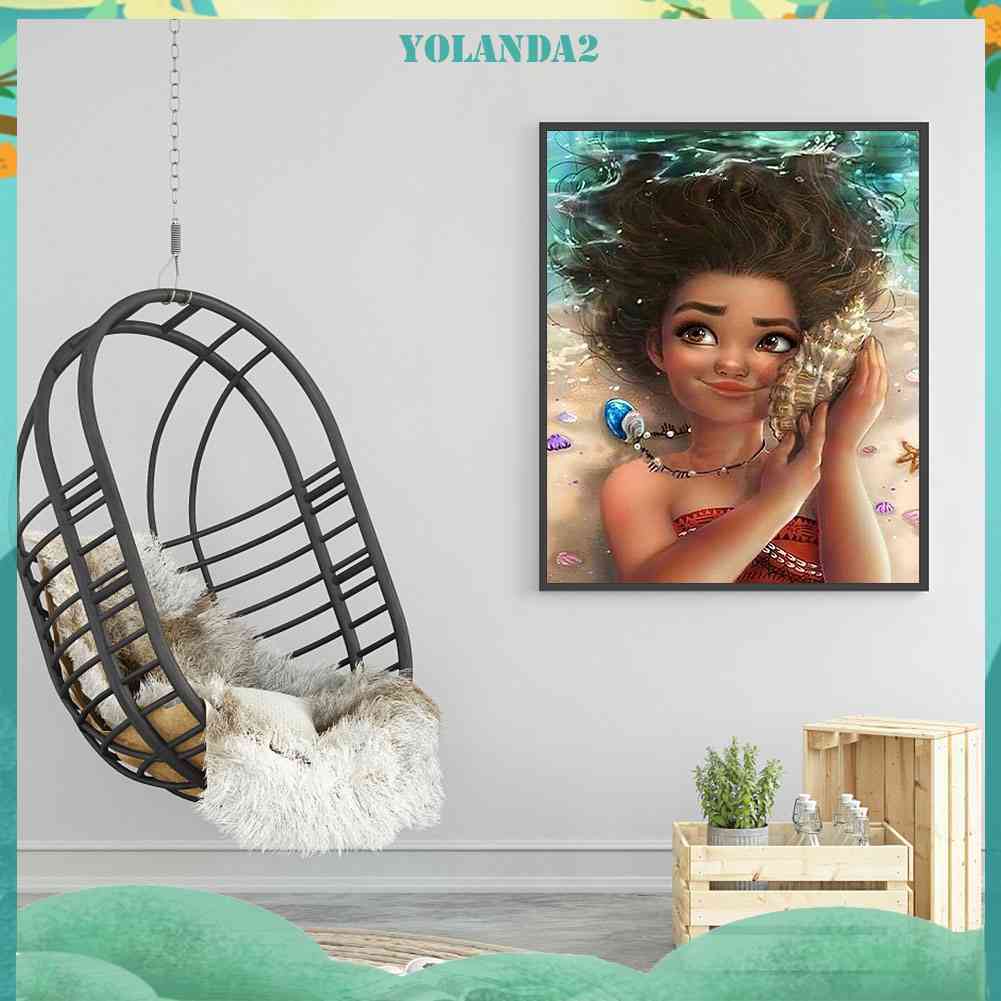 Bộ Tranh Đính Đá 5D Toàn Diện Họa Tiết Moana Độc Đáo DIY Dùng Trang Trí Nhà Cửa
