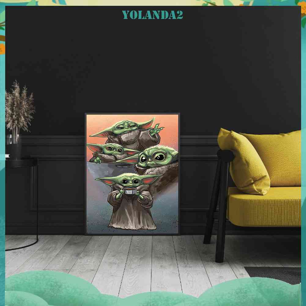 Bộ Tranh Đính Đá 5D Tự Làm Hình Yoda Hoạt Hình