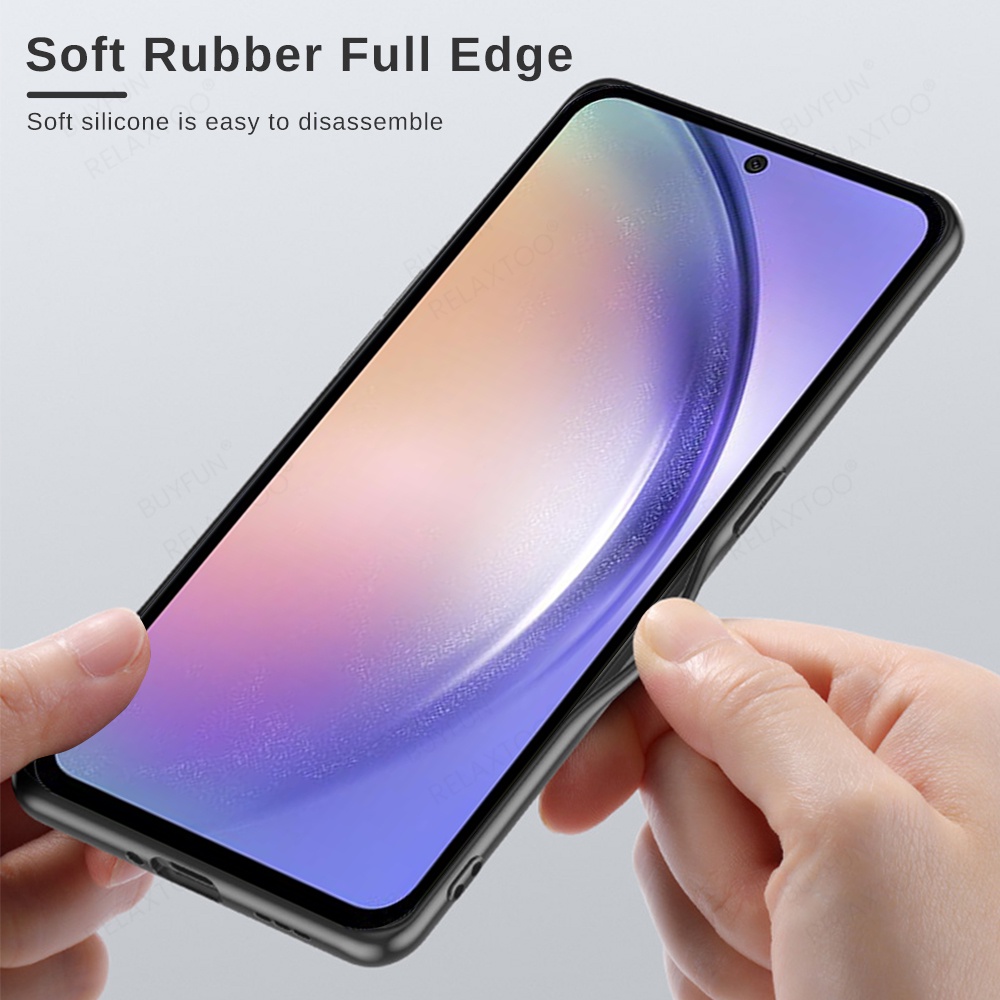 YBCG Luxury texture Leather TPU Soft Back Cover For Samsung M54 M546B A54 A546B A546V 5G Phone Shockproof Case for Ss Galaxy A M 54 A34 A14 4G