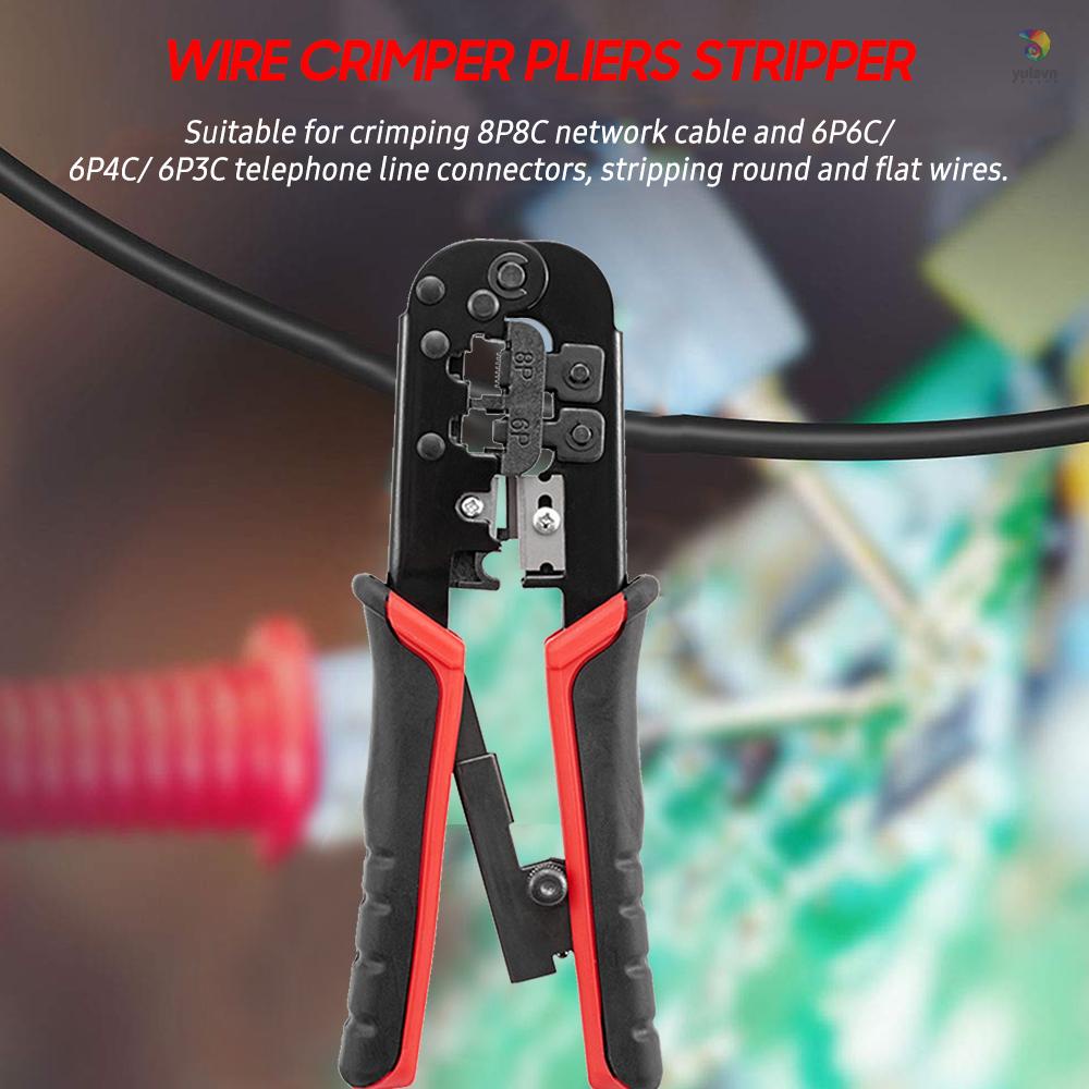 Dụng Cụ Cắt Tuốt Dây Cáp Mạng 8P 6P 3 Trong 1 Đa Năng Tiện Dụng