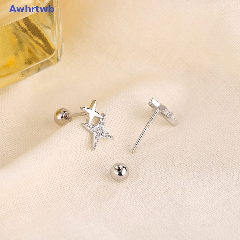 1 Đôi Bông Tai Hình Ngôi Sao Năm Cánh Đính Đá Zircon y2k Thời Trang Dành Cho Nữ Mới