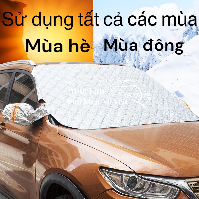 Bạt phủ kính lái 4 lớp tráng bạc cao cấp - mẫu mới 2024 - Khải Huy Scar
