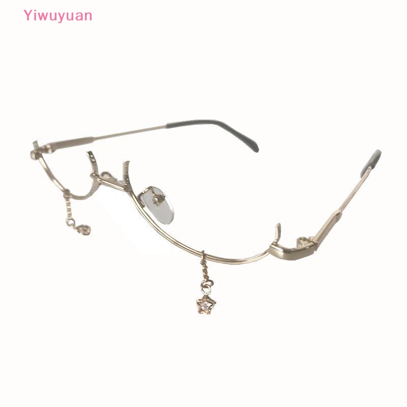 < Yiwuyuan > Kính Mát Nửa Gọng Không Gọng Hình Giọt Nước Dễ Thương Trang Trí Cho Nữ