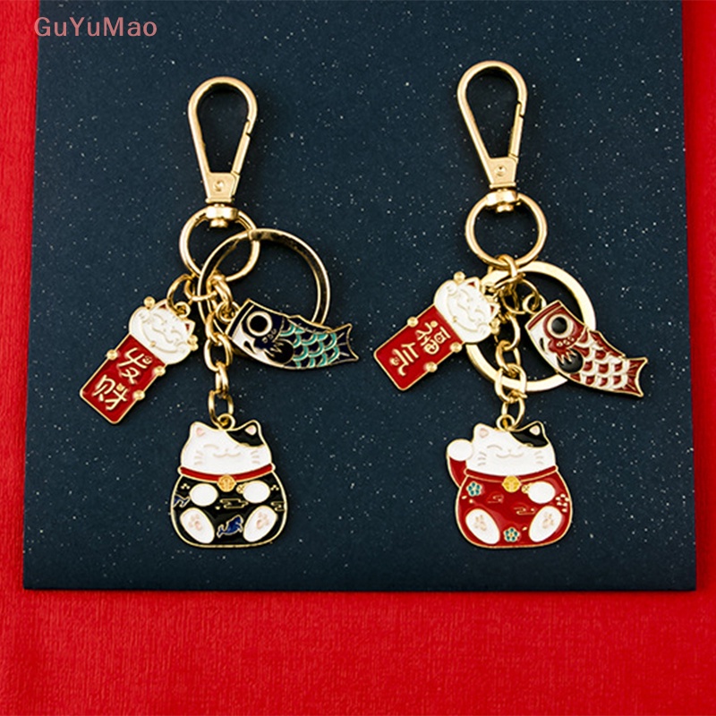 [cxGUYU] 1 Móc Khóa Hình Mèo Beckoning Phong Cách Nhật Bản Cho Nữ PRTA