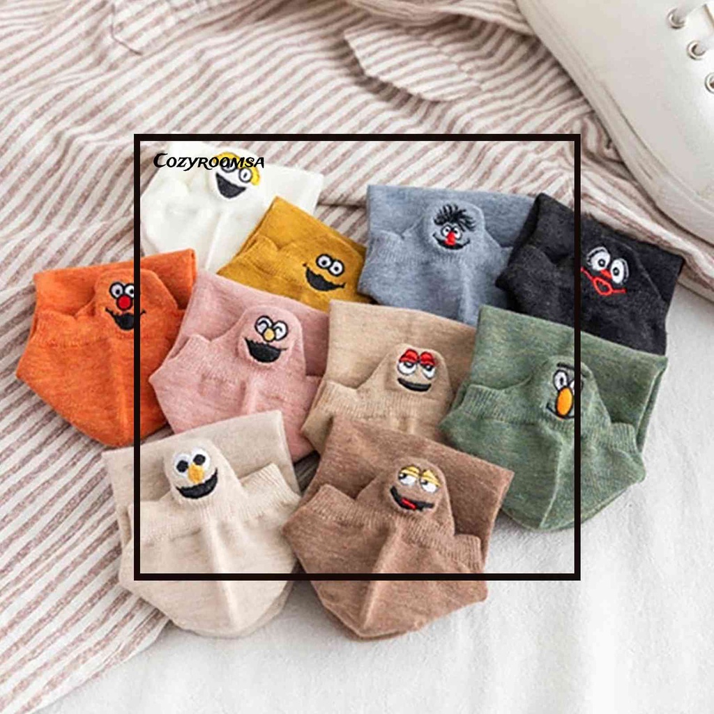 Set 10 Đôi Tất Cổ Thuyền Chống Trượt Thêu Hoa