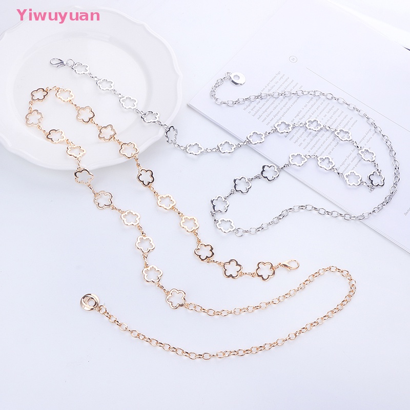 Thắt Lưng Dây Xích Bằng Kim Loại Hình Hoa Thời Trang Cho Nữ
