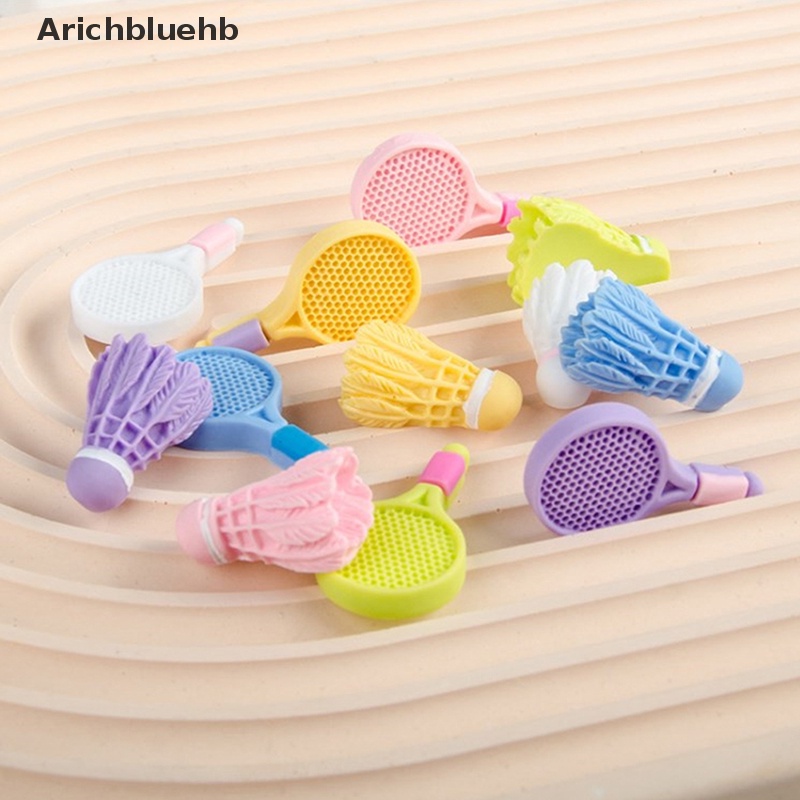 < Arichbluehb > Bộ 10 Vợt Cầu Lông Nhân Tạo Mini Bằng Resin Cabochon Trang Trí Điện Thoại / Sổ Lưu Niệm DIY