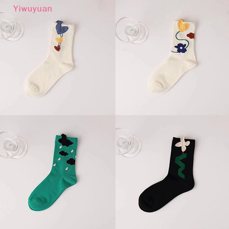 1 Đôi Tất Cotton Thoáng Khí Thời Trang Harajuku Nhật Bản Mới