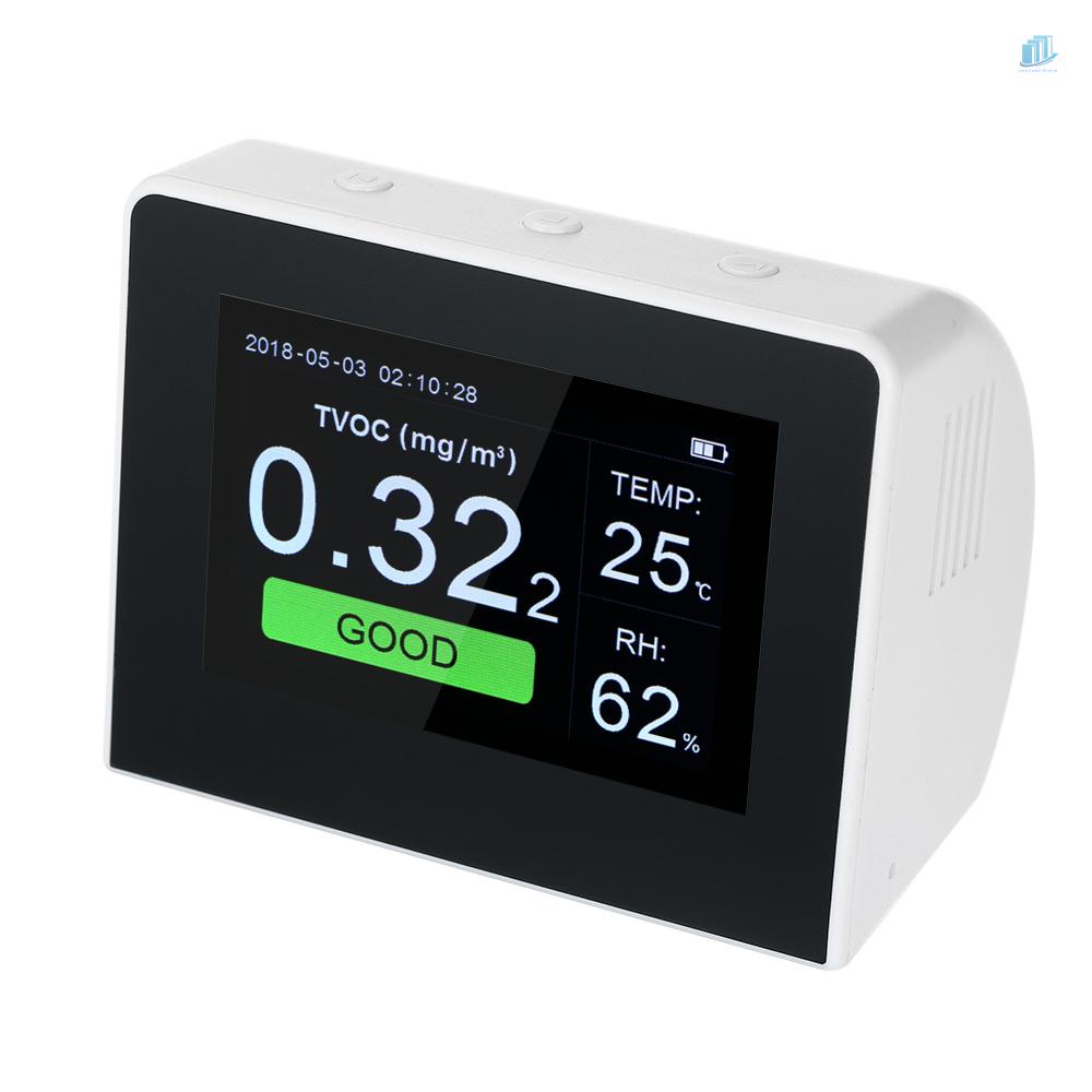 Thiết Bị Kiểm Tra Chất Lượng Không Khí Đa Năng HCHO &amp; TVOC Co2M CO2 Với Pin Sạc