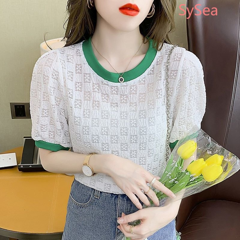 Áo Ren Lỗ Cổ Tròn Thời Trang Thanh Lịch Cho Nữ