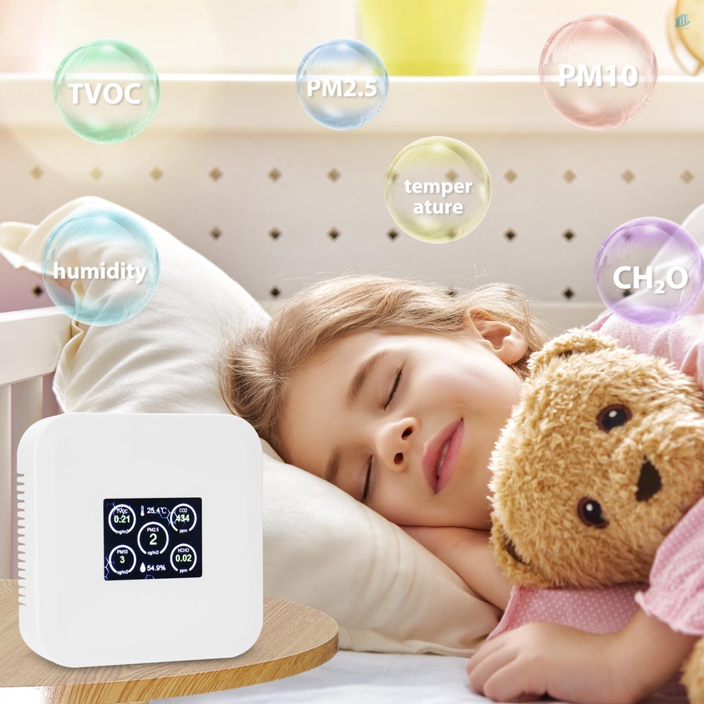 Thiết Bị PM2.5 PM10 CO2 Phát Hiện Khí Trong Nhà Đa Năng