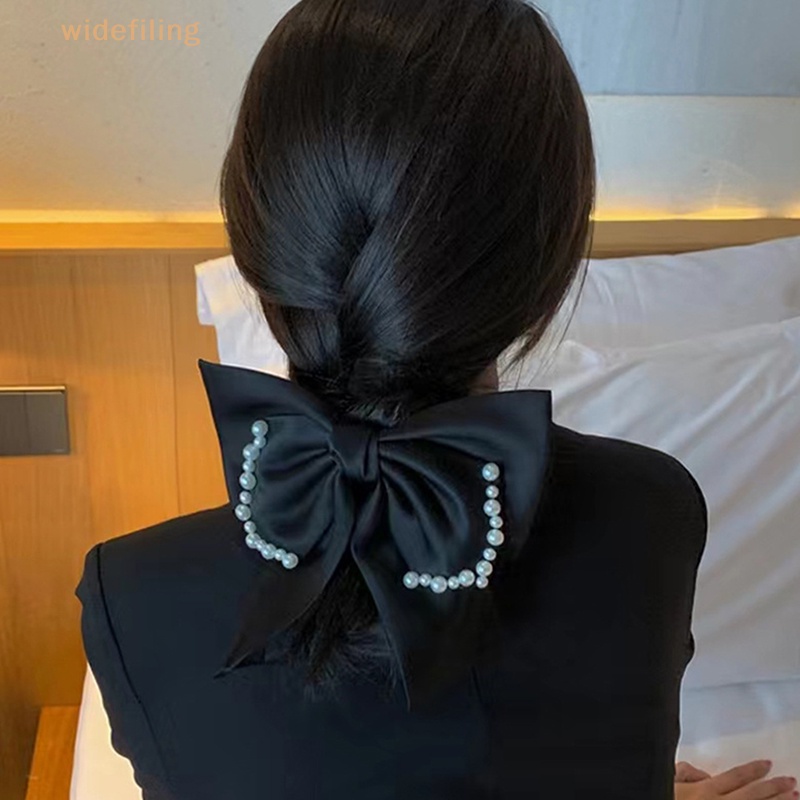 Kẹp Tóc Đính Nơ Ruy Băng Màu Trơn Đơn Giản Thời Trang