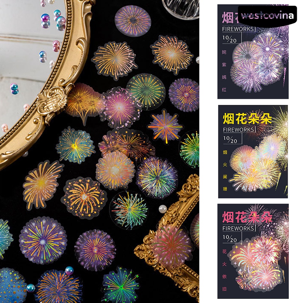 [COD]♪1 Túi Nhãn Dán PET Lấp Lánh Vintage Chống Thấm Nước Tự Dính Trang Trí Album Ảnh