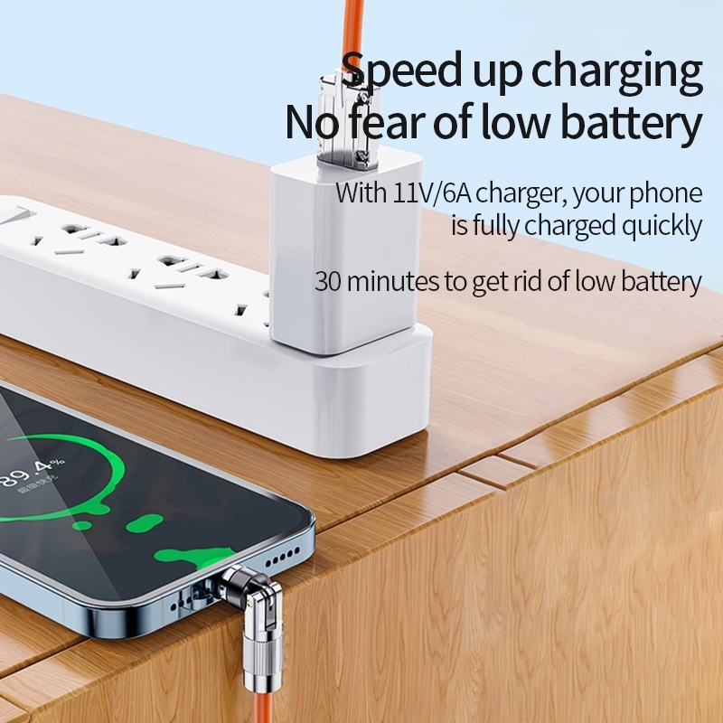 Phụ Kiện Chuyên Dụng Dành Cho 120W 6A 540 120W° Dây Cáp Sạc Nhanh Usb Type-c Bằng Silicone Có Nam Châm Chất Lượng Cao