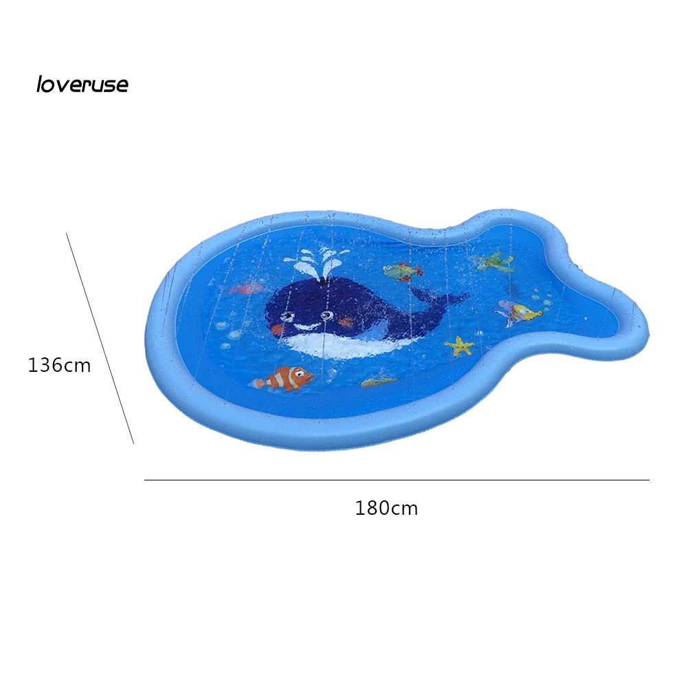 Thảm Bơm Hơi Hình Cá Voi Hoạt Hình Vui Nhộn Cho Bé Chơi Ngoài Trời