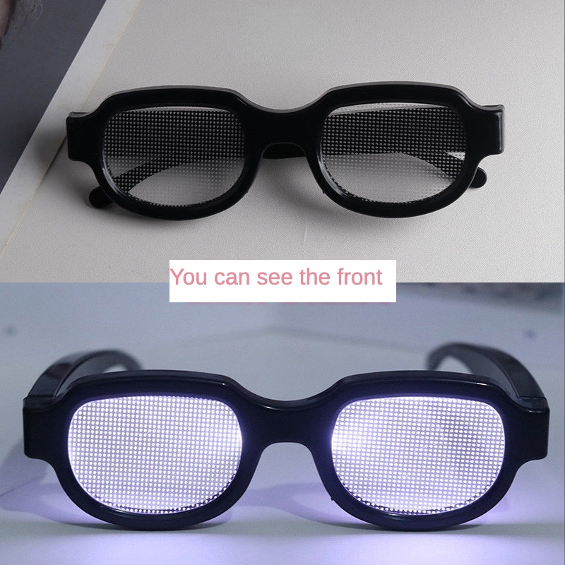 Kính Gắn Đèn Led Phát Sáng Phong Cách Công Nghệ Tik Tok Conan Vui Nhộn