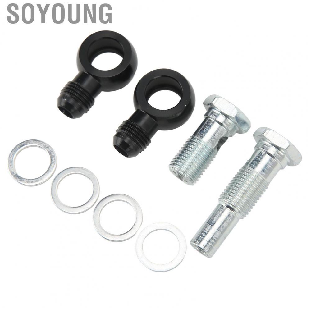 Soyoung Trans Oil Cooler Adapter  Transmission Cooler Banjo Fitting Kit AN6x1/4NPSM Antirust High Hardness 90 Degree  for 4L80E Transmissions
