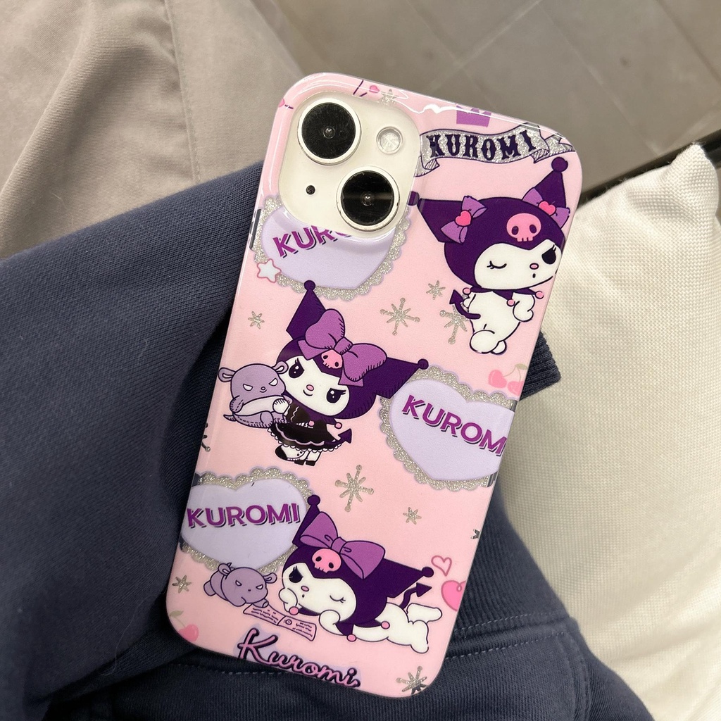 Ốp Điện Thoại Imd Silicone Mềm Trong Suốt Chống Rơi In Hình Kuromi Cho iPhone11 12 13 14 Pro Max