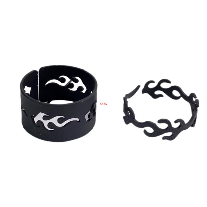 Nhẫn Cưới Mở Bằng Kim Loại Có Thể Điều Chỉnh Hình Ngọn Lửa