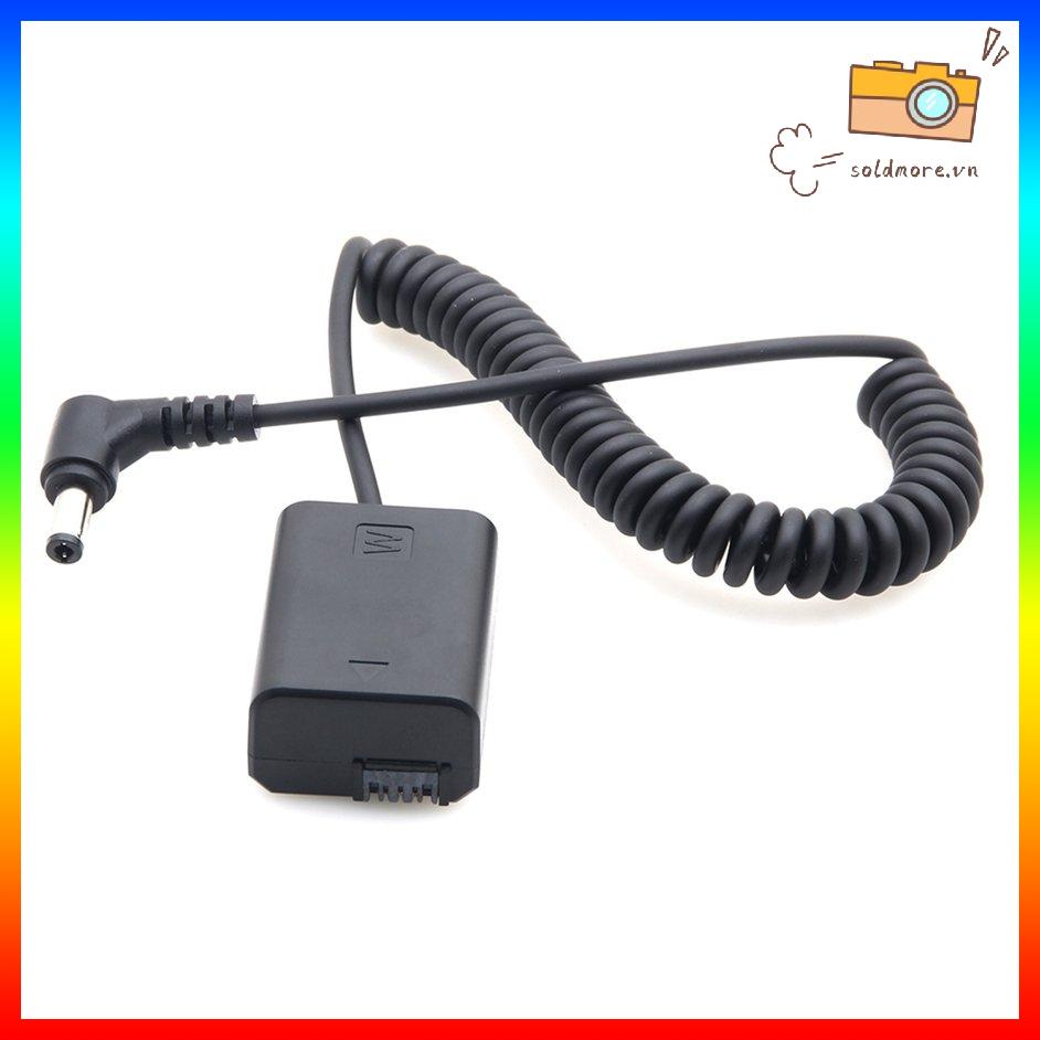 Bộ chuyển đổi ghép nối pin giả NP-FW50 với cáp cuộn đầu nối DC cho Sony
