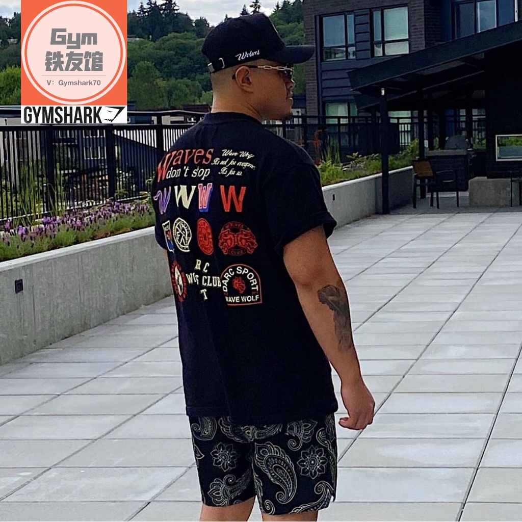 Áo Thun cotton Tay Ngắn Dáng Rộng Họa Tiết Sóng DARCSPORT Thời Trang Cho Nữ