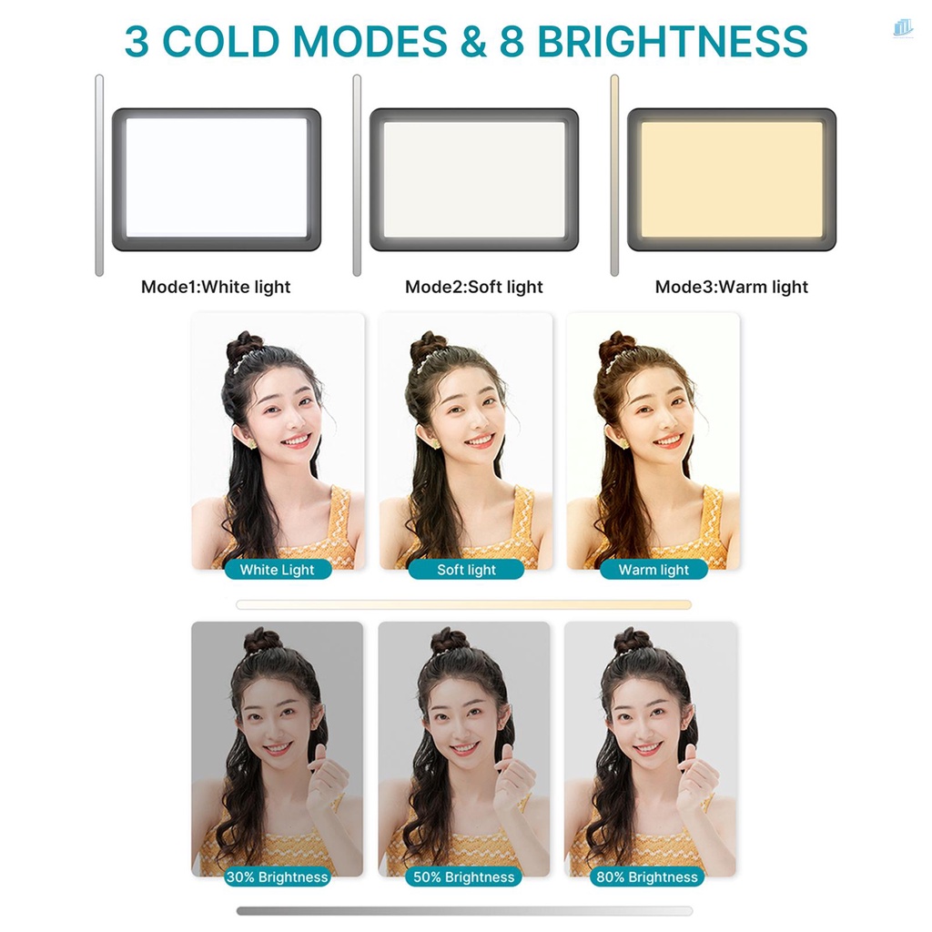 Bảng Đèn LED VIJIM K5 3200K-6500K 8 Cấp Độ Sáng 10W CRI95 + USB Kèm Giá Đỡ Đầu Tròn Chuyên Dụng Cho Live Streaming Online Ga