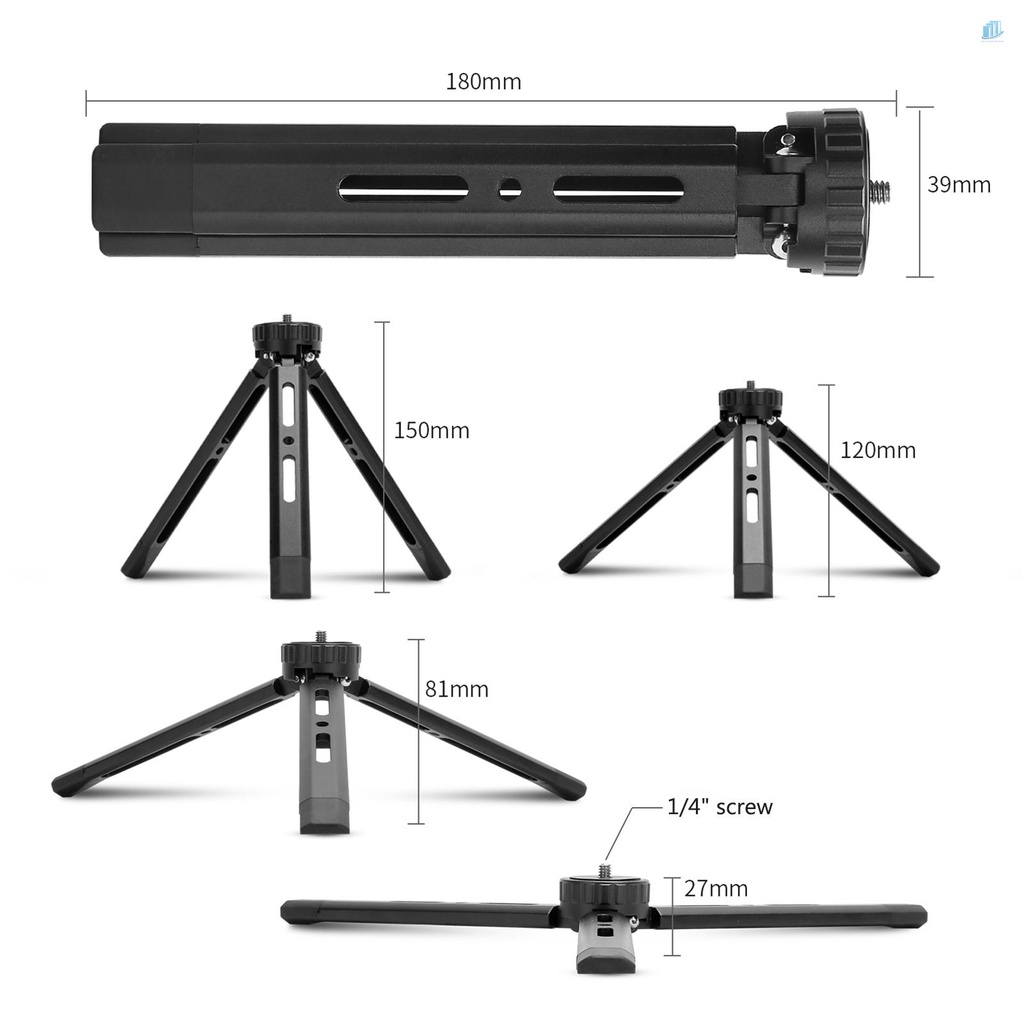 Giá Đỡ Ba Chân Mini Bằng Hợp Kim Nhôm Kèm Ốc Vít 1 / 4 inch Cho Máy Ảnh DSLR