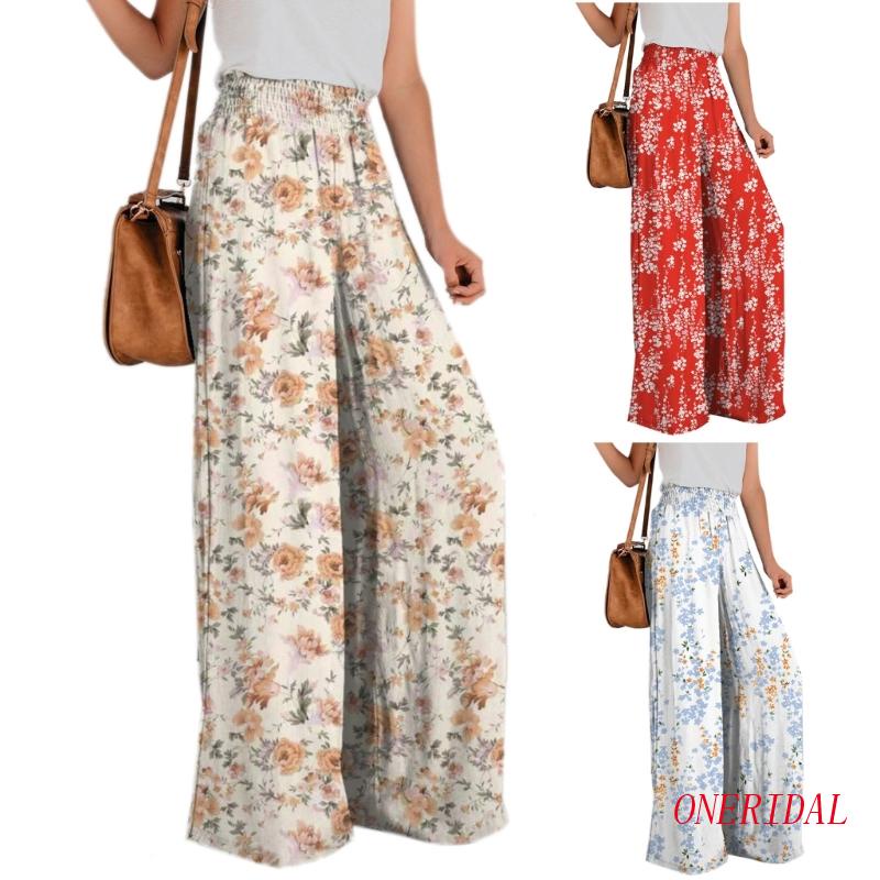 Quần Dài Ống Rộng In Họa Tiết Hoa Phong Cách Bohemian Thời Trang Mùa Hè 2023 Dành Cho Bạn Nữ