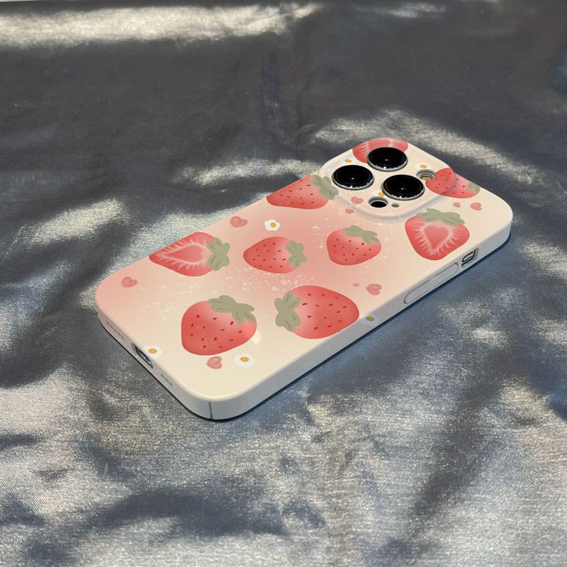 Ốp Điện Thoại Cứng Họa Tiết Dâu Tây Phong Cách Nhật Bản Cho Iphone12 / 1411 / 8 / xr Apple / 13plus7 xs KDIM
