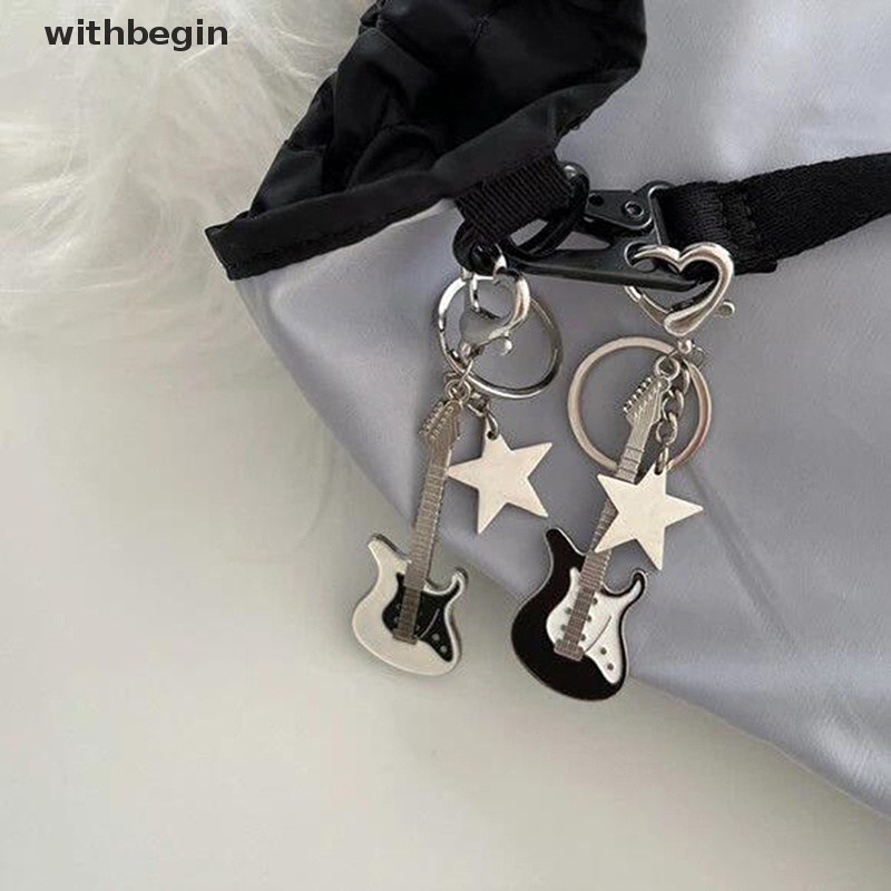 Móc Khóa Hình Đàn Ghita / Ngôi Sao / Trái Tim Ngọt Ngào Thời Trang Cho Nam Và Nữ