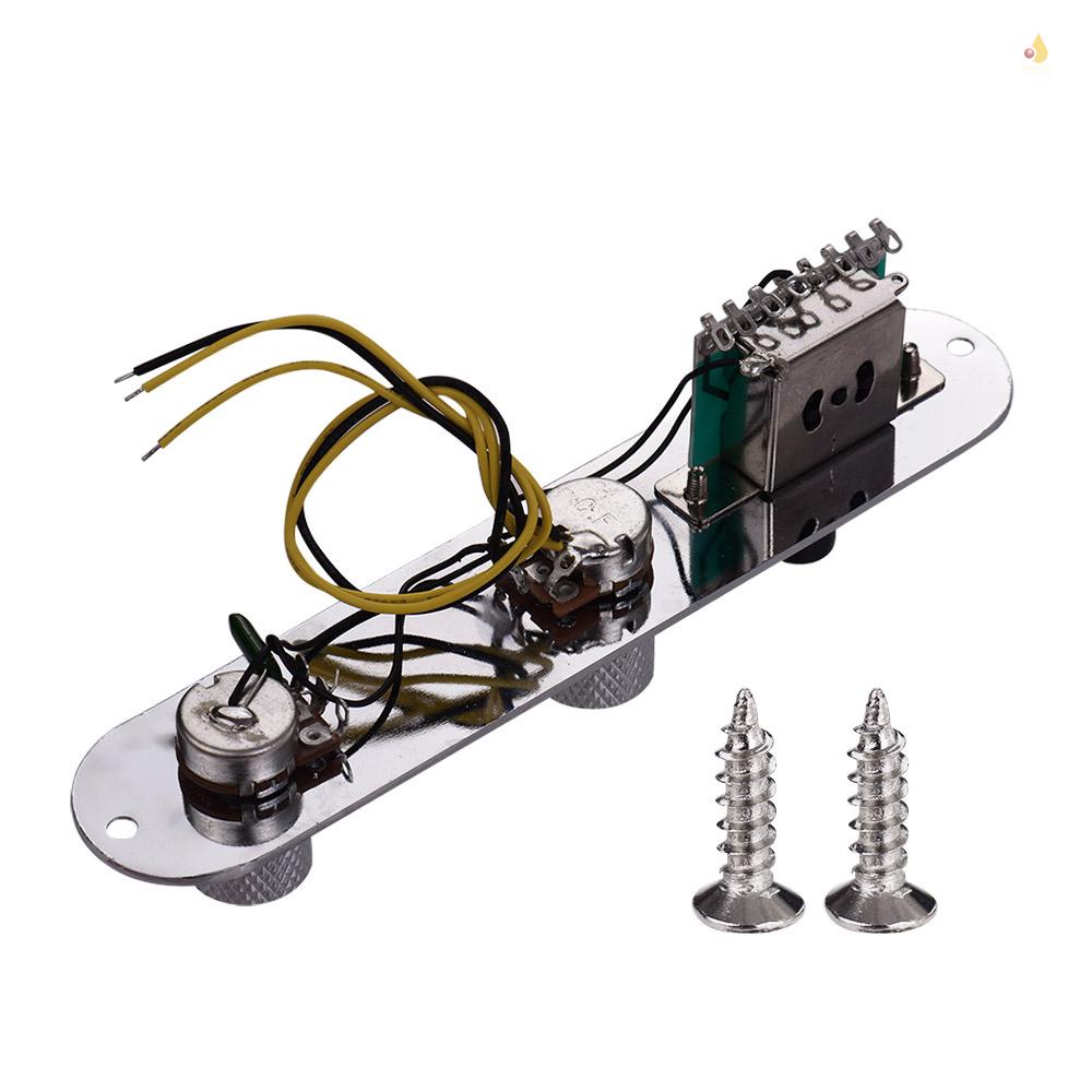 Bảng Điều Khiển + Núm Vặn Thay Thế Màu Bạc Cho Đàn Guitar