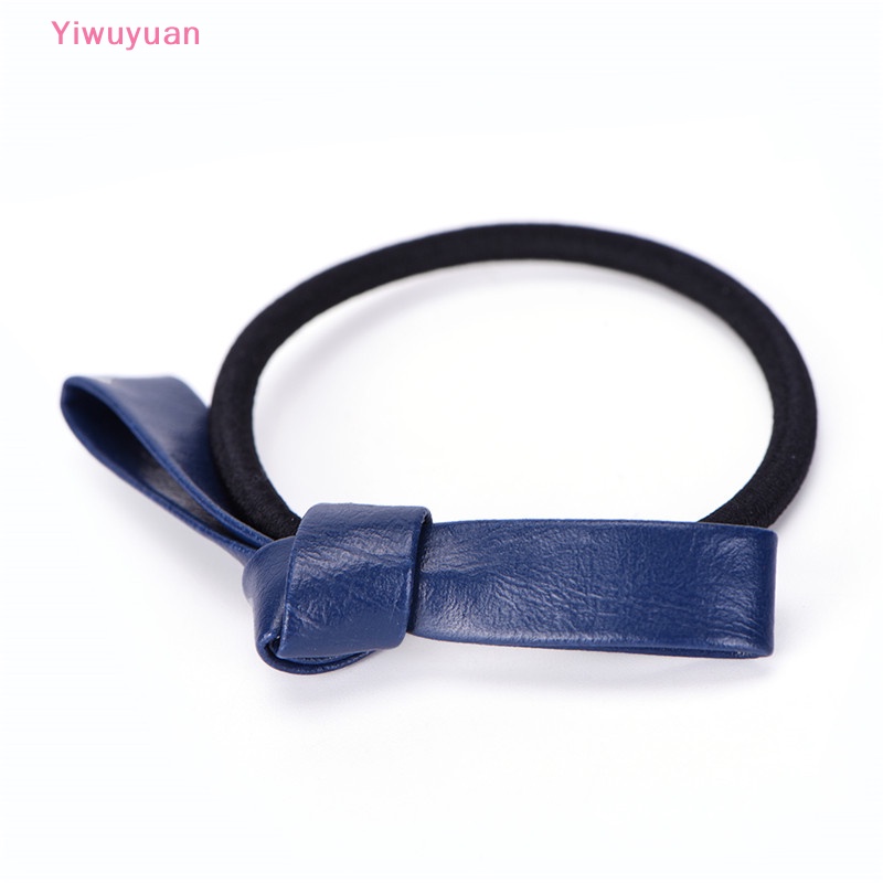 Dây Buộc Tóc Cao Su Co Giãn Bọc Da Phối Nơ Thời Trang Mới