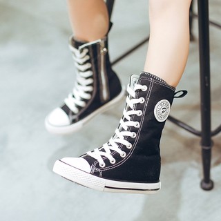  Giày Vải Canvas Cổ Cao Có Khóa Kéo Phong Cách Hàn Quốc Thời Trang Xuân Hè 2023 Cho Bé Trai Và Gái 