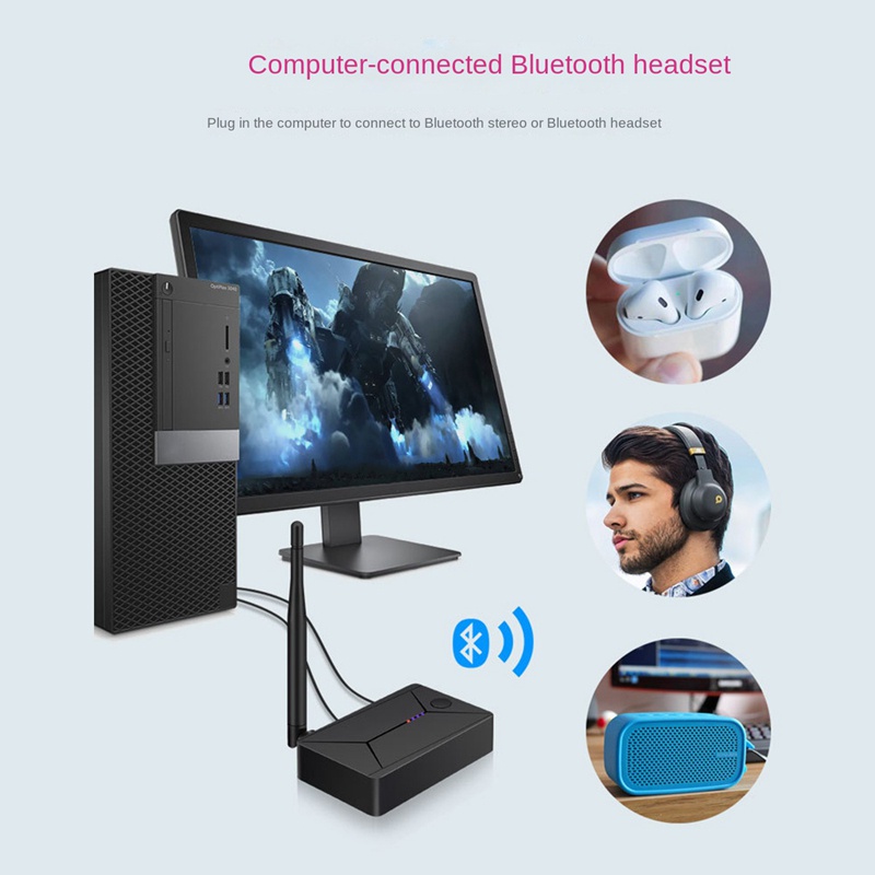 Bộ Chuyển Đổi Âm Thanh Bluetooth 5.0 DC 5V Đầu Vào 3.5Mm Bằng ABS Cho TV / PC
