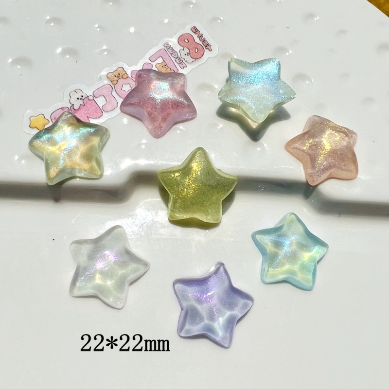 20 Kẹp Tóc Hình Ngôi Sao Năm Cánh Bằng Nhựa Resin DIY Cho Điện Thoại