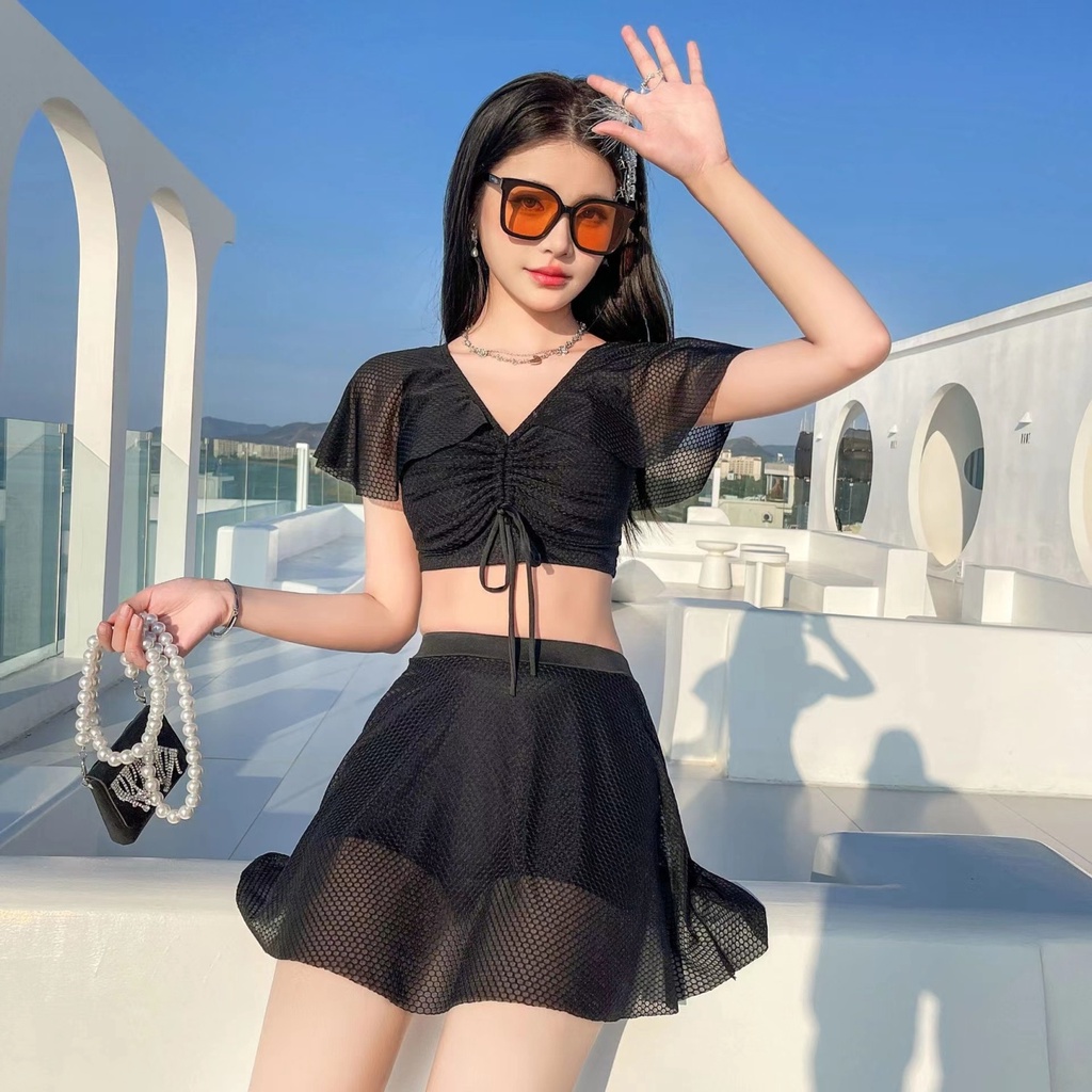 Bộ Đồ Bơi Hai Mảnh Phong Cách Hàn Quốc Dễ Thương Cho Nữ