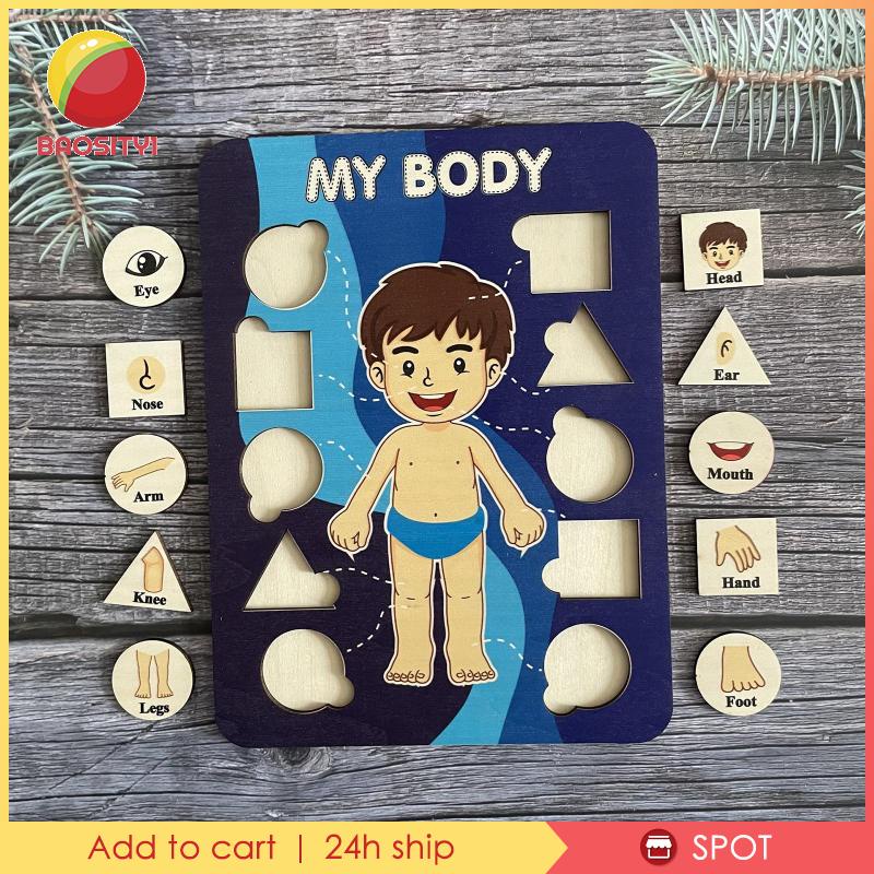 [Baosity1] Đồ Chơi Xếp Hình Cơ Thể Người Bằng Gỗ Cho Trẻ Em