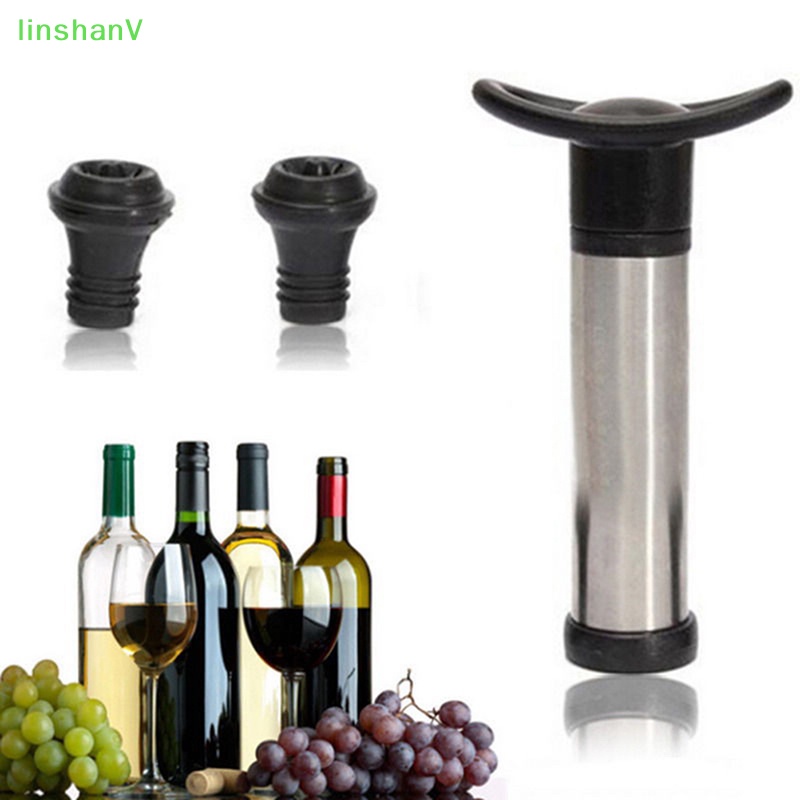 Bộ 2 Nút Chặn Bảo Quản Chai Rượu Vang Bằng Bạc & Đen Có Thể Tái Sử Dụng